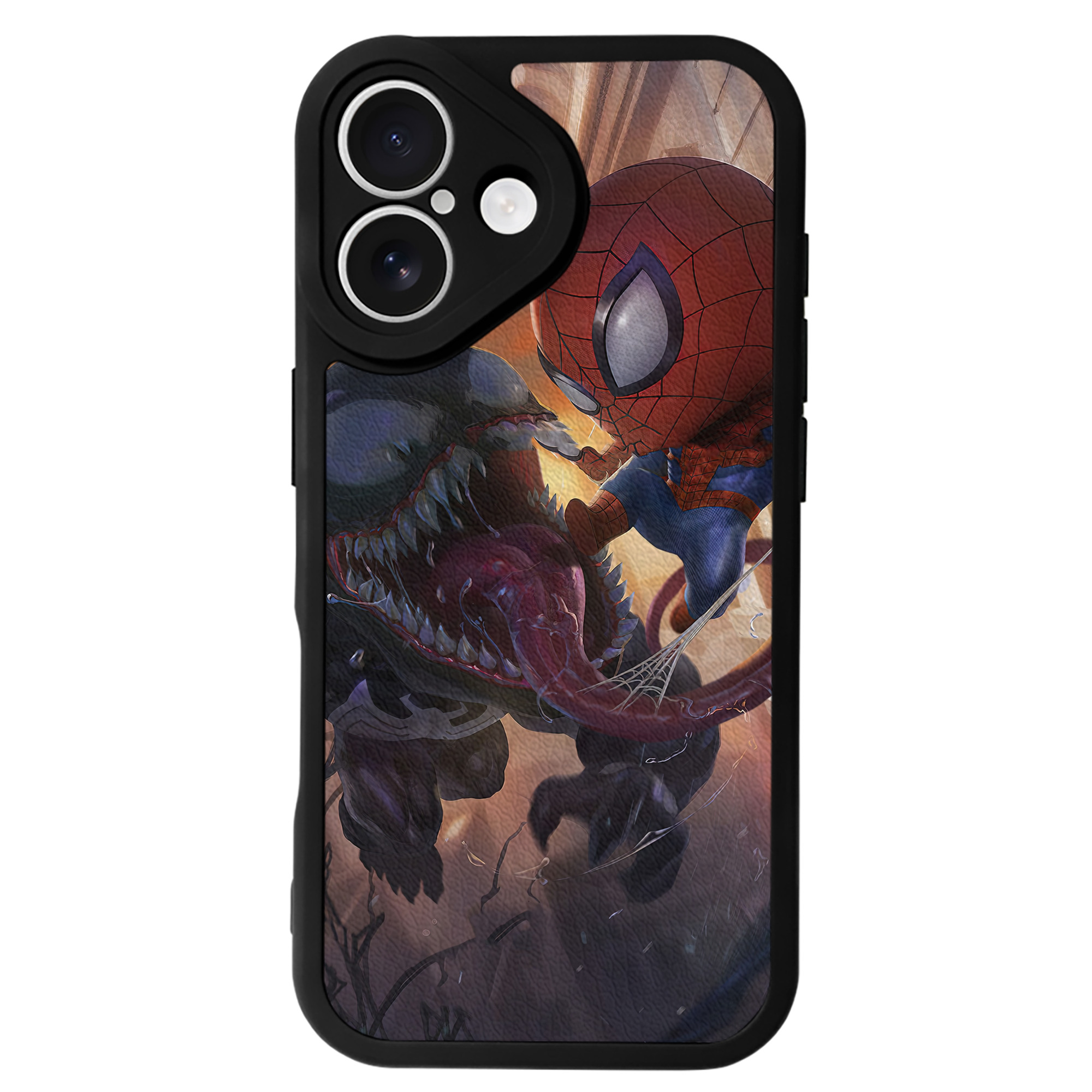 （画像用） Spider Man スパイダーマン 【iPhone 16シリーズ対応】シリコンスマホケース（レザー調） 材質：シリコン